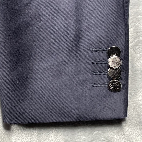 Trussini Blazer Mens 54 Navy Blue Made in Italy Wool Lana Super 100s Coat Jacket - Picture 2 of 14